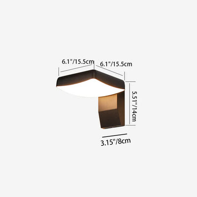 Modern Minimalist Waterproof Motion Sensor Rotatable Aluminum PC Square Round LED Wall Sconce Lamp For Outdoor Patio