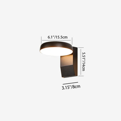 Modern Minimalist Waterproof Motion Sensor Rotatable Aluminum PC Square Round LED Wall Sconce Lamp For Outdoor Patio