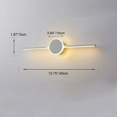 Nordic Minimalist Long Disc LED Vanity Light Wall Sconce Lamp