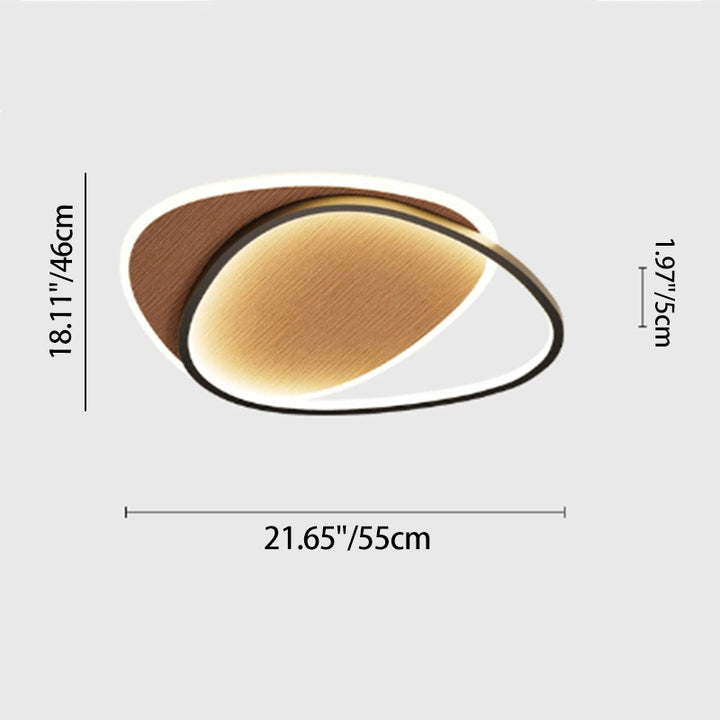 Traditional Vintage Irregular Round Iron Acrylic LED Flush Mount Ceiling Light For Bedroom