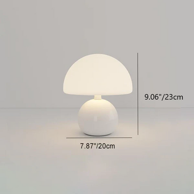 Modern Minimalist Round Cylinder Mushroom Round Ball PE Ceramic LED Table Lamp For Bedroom