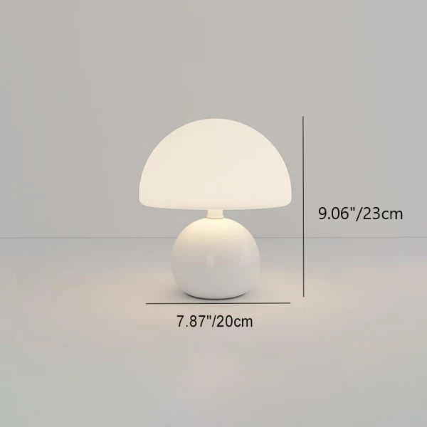 Modern Minimalist Round Cylinder Mushroom Round Ball PE Ceramic LED Table Lamp For Bedroom
