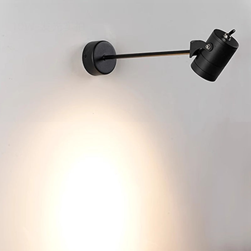 Applique Murale LED Moderne en Aluminium Imperméable Simplicité Moderne avec Cylindre Réglable et Longue Tige pour Patio Extérieur 