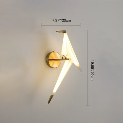 Lámpara de Aplique de Pared LED de Grullas de Papel Creativas Modernas 