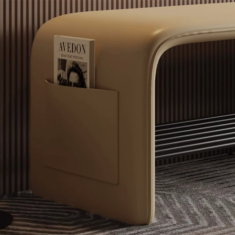 Banc à étagères à chaussures rectangulaire en acier au carbone et cuir PU de simplicité moderne à 2 niveaux pour l&