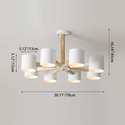 Scandinavian Minimalist Log 6/8-Light Island Light Chandelier