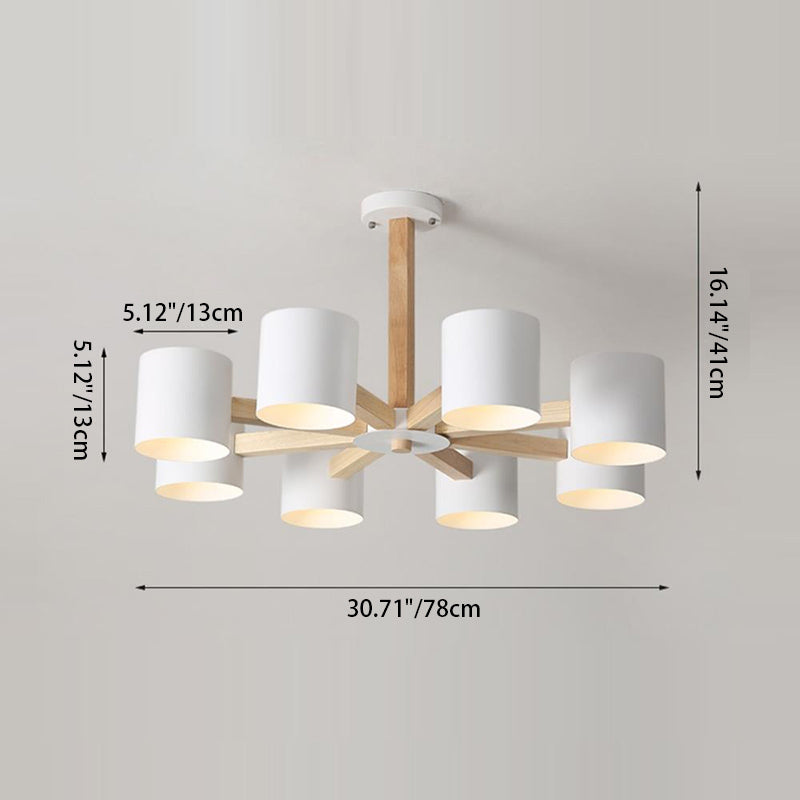 Scandinavian Minimalist Log 6/8-Light Island Light Chandelier