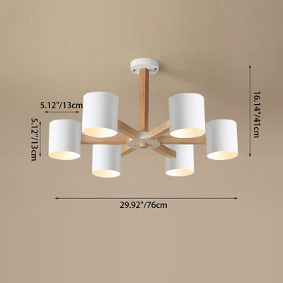 Scandinavian Minimalist Log 6/8-Light Island Light Chandelier
