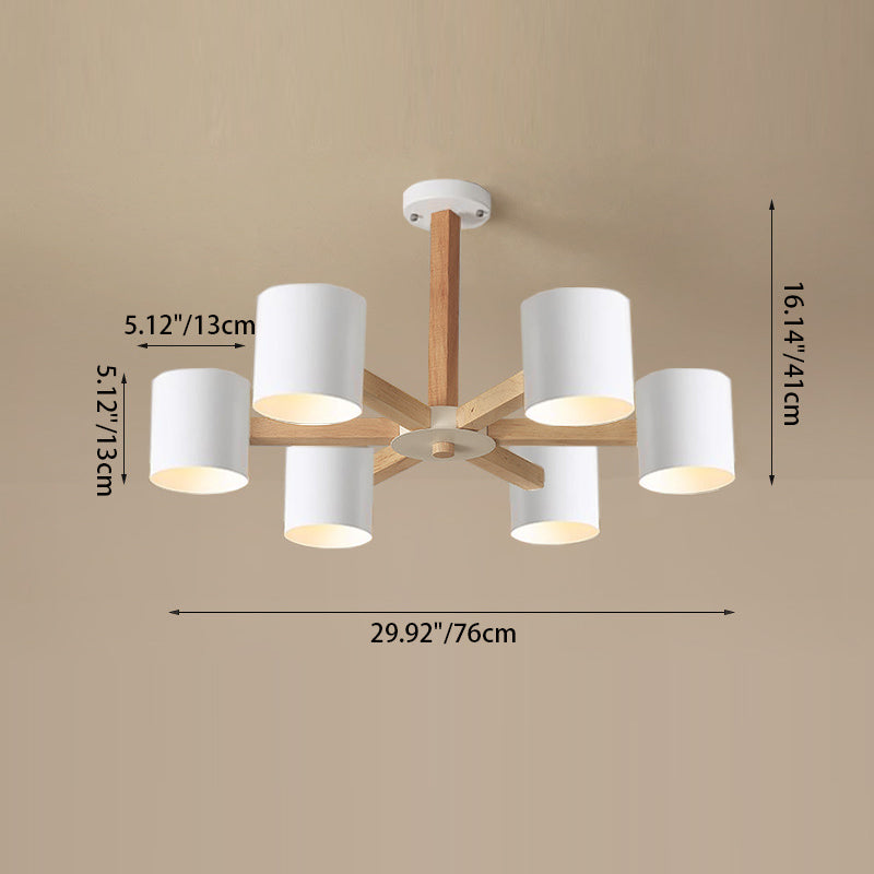 Scandinavian Minimalist Log 6/8-Light Island Light Chandelier
