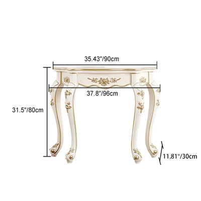 Mesa Consola de Madera Maciza Curvada de Tallado Tradicional Europeo para Entrada 