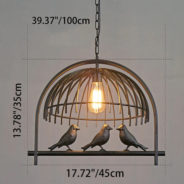 Vintage Creative Iron Birdcage 1-Light Pendant Light