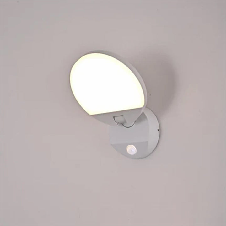 Applique murale LED en aluminium PC carrée ronde rotative pliable étanche avec détecteur de mouvement minimaliste moderne pour jardin 