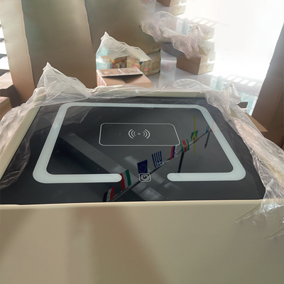 Modern Minimalist Rectangular Glass Microfiber Leather Solid Wood Nightstand 3-Drawer For Bedroom