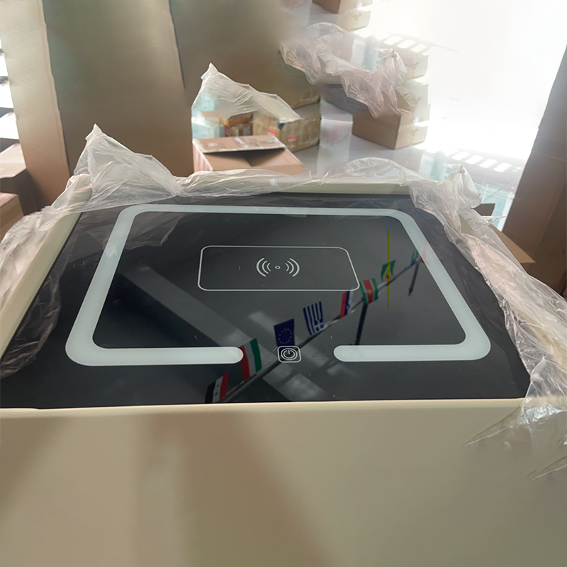 Modern Minimalist Rectangular Glass Microfiber Leather Solid Wood Nightstand 3-Drawer For Bedroom