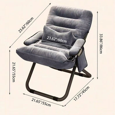 現代的な北欧のカーブしたベルベットクッションリクライナー 調整可能な背もたれ 収納バッグ 枕 リビングルーム用 