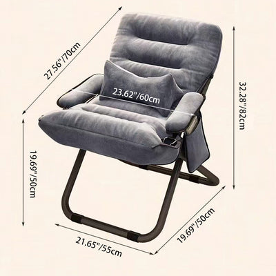 現代的な北欧のカーブしたベルベットクッションリクライナー 調整可能な背もたれ 収納バッグ 枕 リビングルーム用 