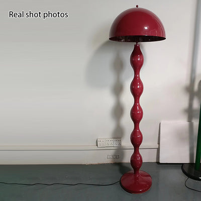 Lampe de sol contemporaine scandinave en fer semi-circulaire crème champignon à 1 lumière pour salon 