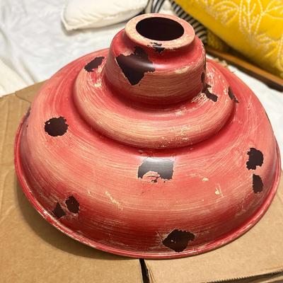 Lampe suspendue rétro à dôme à 1 lumière rouge rouille