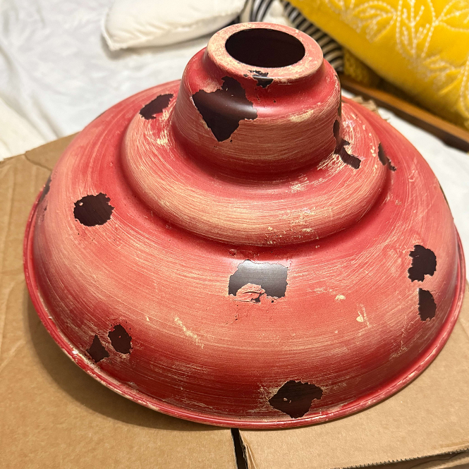 Lampe suspendue rétro à dôme à 1 lumière rouge rouille