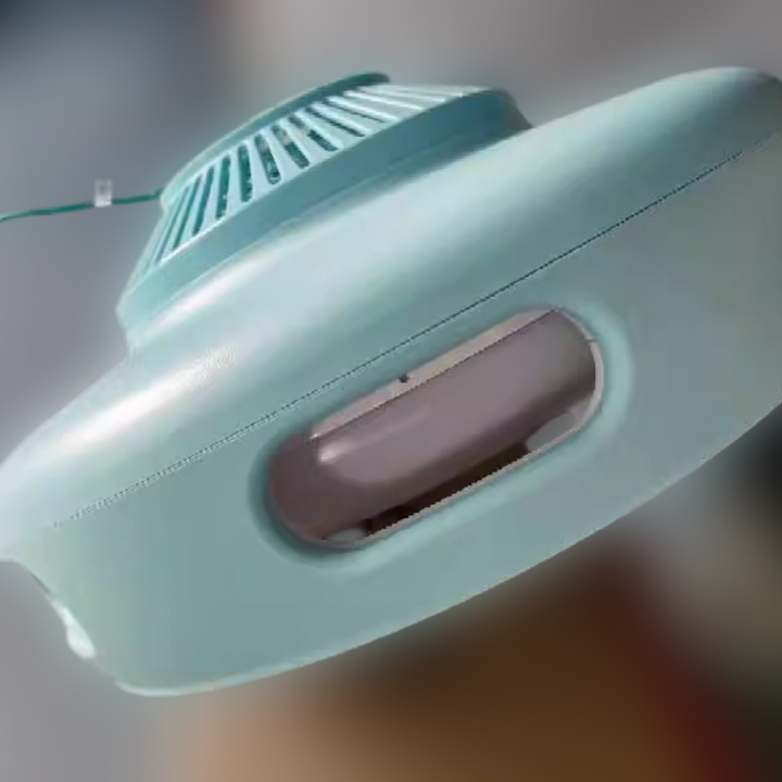 Ventilador de techo contemporáneo nórdico redondo sin aspas de PC acrílico LED semi-empotrado para dormitorio 
