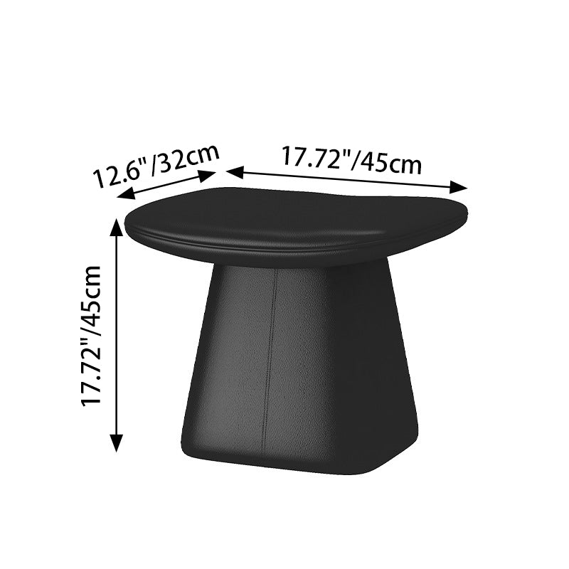 Modern Minimalist Square Microfiber Leather Pine Wood Vanity Stool Backless Armless For Bedroom