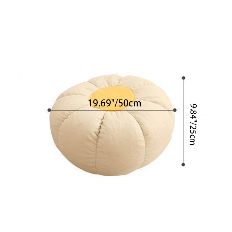 Zeitgenössischer nordischer Schneeflocken-Fleece EPS Blume runder Sofa-Fußhocker für das Schlafzimmer 