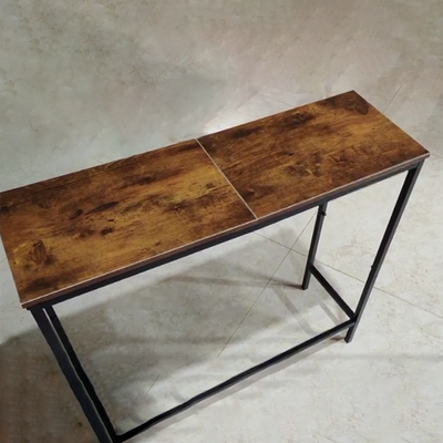 Modern Minimalist Rectangular Carbon Steel MDF Console Table 1-Tier For Living Room