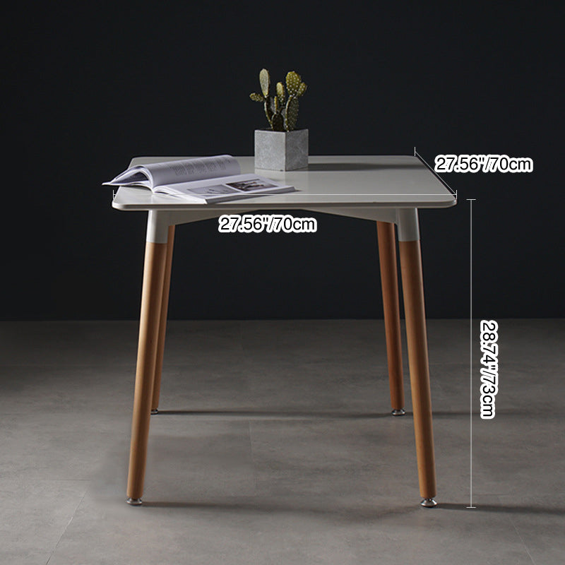 Modern Minimalist Square MDF Beech Wood Dining Table For 4 Seats - For Small Space
