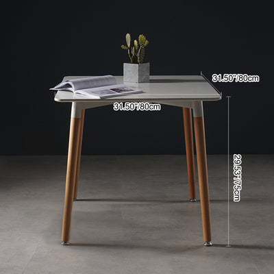 Modern Minimalist Square MDF Beech Wood Dining Table For 4 Seats