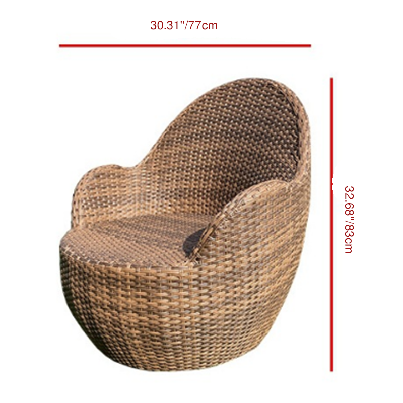 Dossier et accoudoir de canapé en rotin PE tressé rond, minimaliste moderne, en éponge, pour patios extérieurs 