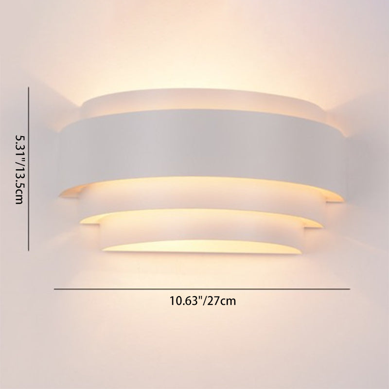European Minimalist Solid Color Half-circle Iron LED Wall Sconce Lamp