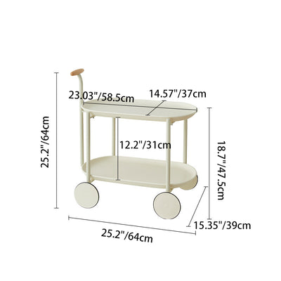 Table d'appoint ovale en bois de fer ABS scandinave contemporain avec rangement à 2 niveaux pour salon et chambre 