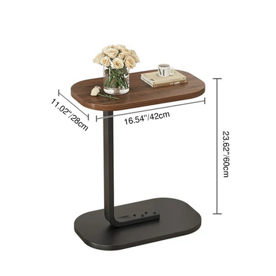 Modern Minimalist Rectangular PVC Artificial Panel End Table For Living Room