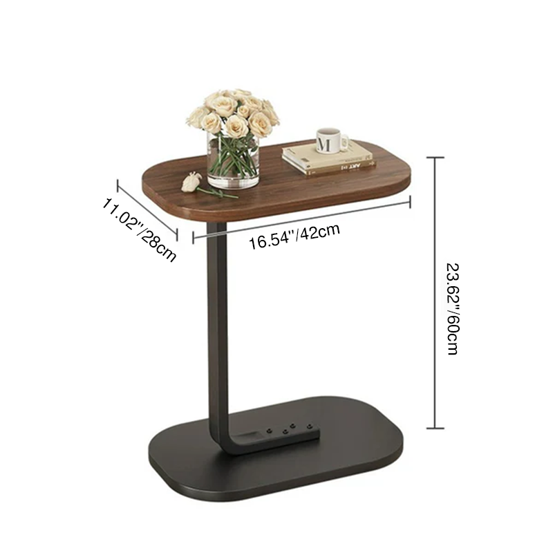 Modern Minimalist Rectangular PVC Artificial Panel End Table For Living Room