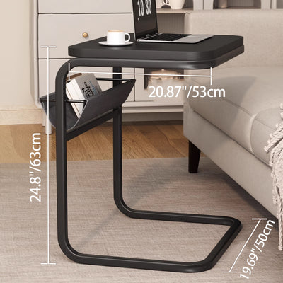 Modern Minimalist Rectangular C-Shape Plank Stainless Steel End Table For Living Room