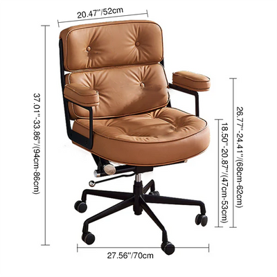 Modern Minimalist Square Semicircle Upholstered Microfiber Leather Hardware Desk Chair Backrest Armrest For Home Office