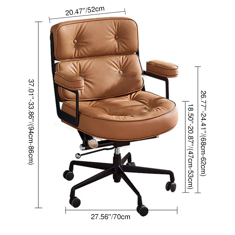 Modern Minimalist Square Semicircle Upholstered Microfiber Leather Hardware Desk Chair Backrest Armrest For Home Office