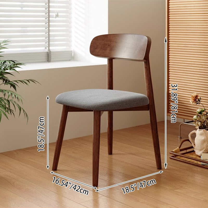 Silla de comedor moderna y minimalista con respaldo, estructura cuadrada de madera de caucho y cuero de microfibra, para comedor 