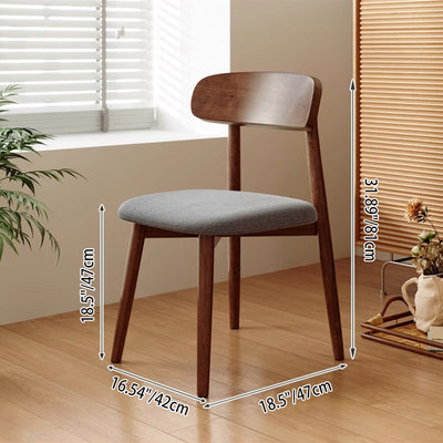 モダンミニマリストスクエアウッドフレームマイクロファイバーレザーダイニングチェア背もたれダイニングルーム用 
