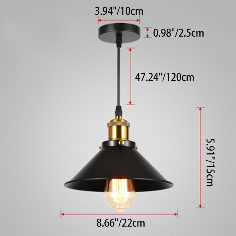 Suspension Luminaire à 1 Lumière en Fer Industriel Contemporain pour Salle à Manger 