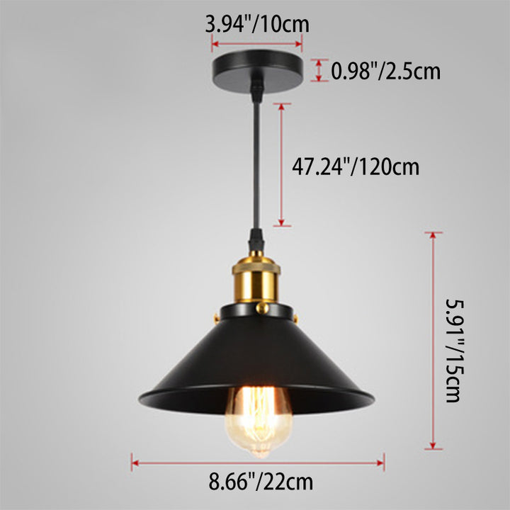 Contemporary Industrial Dome Iron 1-Light Pendant Light For Dining Room