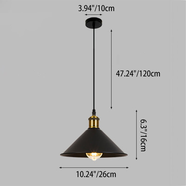 Suspension Luminaire à 1 Lumière en Fer Industriel Contemporain pour Salle à Manger 