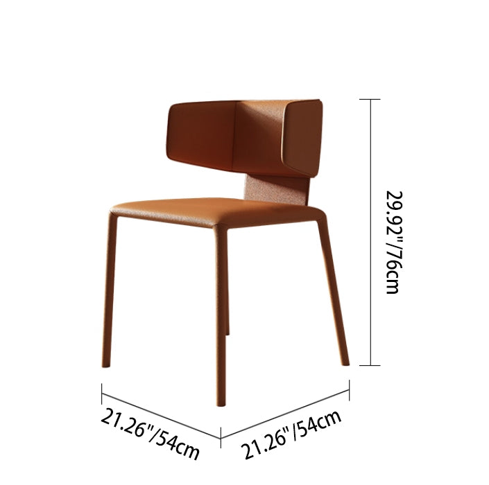 Silla de comedor contemporánea de lujo cuadrada con respaldo, en cuero de microfibra, metal y estructura de madera contrachapada, para comedor 