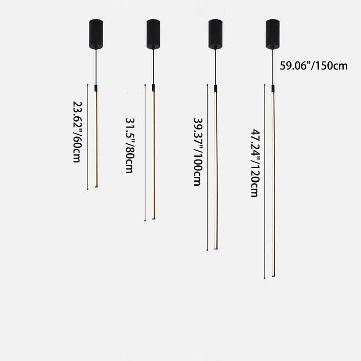 Moderne minimalistische lineare LED-Pendelleuchte aus Eisen und Acryl für das Schlafzimmer 