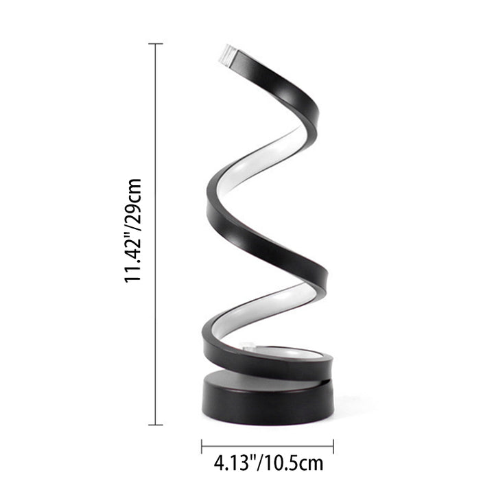 Lampes de table LED 1 lumière avec abat-jour en spirale 