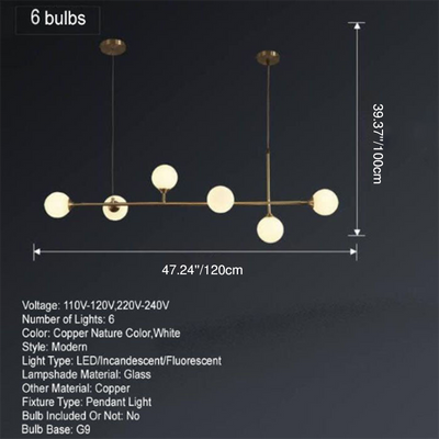 Modern Glass Ball 5-6-Light Chandeliers