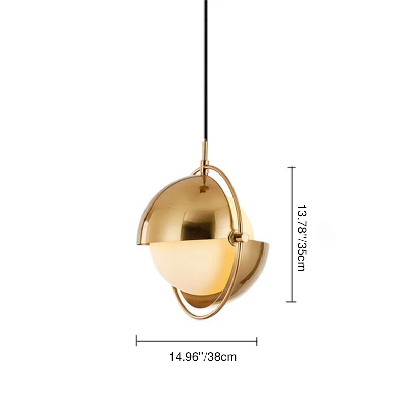 Modern Minimalist Spherical Glass Shade 1-Light Pendant Light