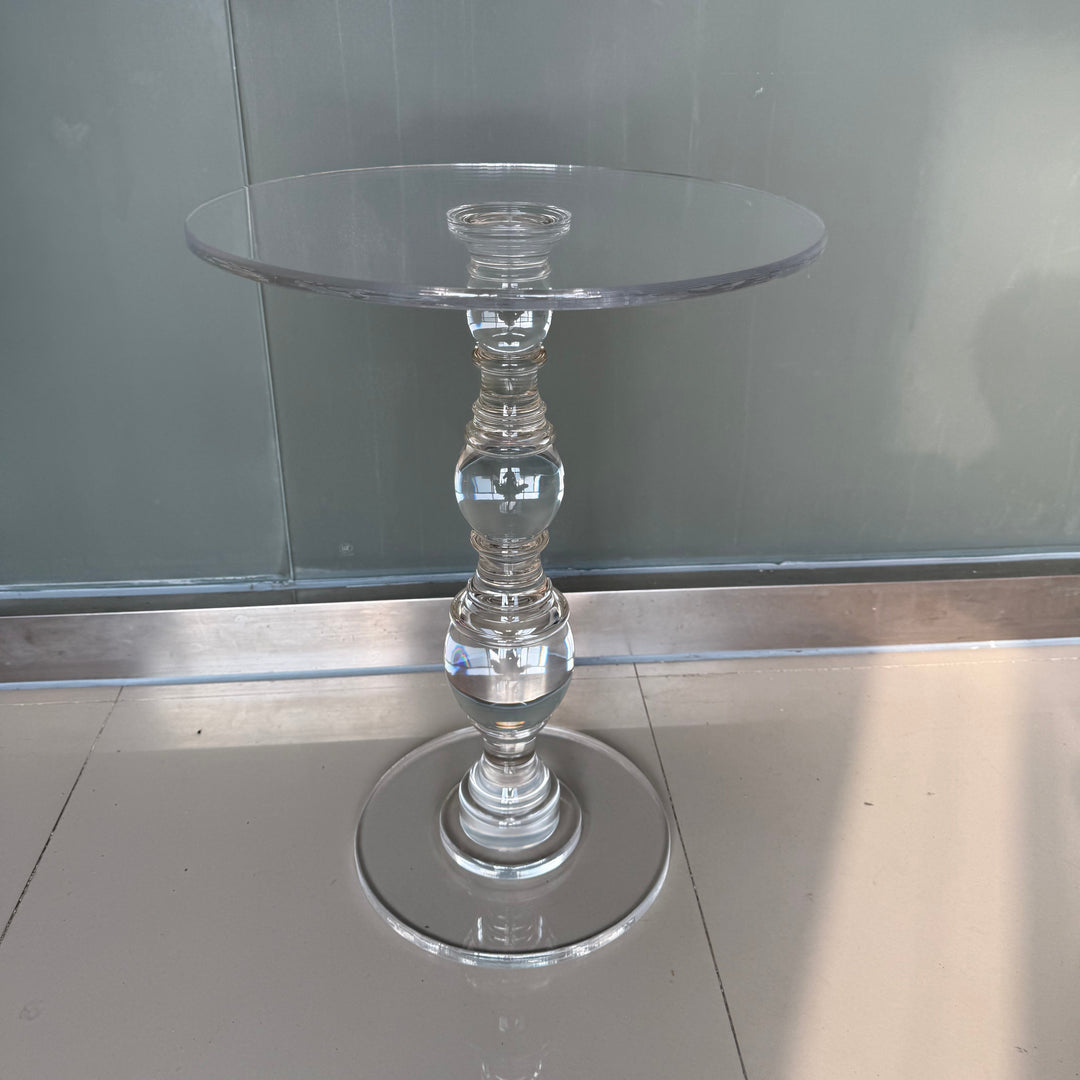 Modern Minimalist Round Tabletop Acrylic Coffee Table 1-Leg For Living Room
