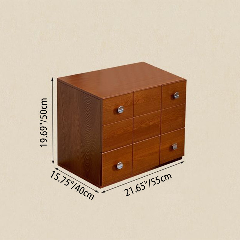 Gabinete de almacenamiento rectangular contemporáneo retro de madera maciza y contrachapado con 1 cajón y 1 gabinete para sala de estar 
