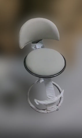 Modern Luxury Microfiber Leather &amp; Stainless Steel Round Bar Stool Backrest &amp; Footrest For Kitchen &amp; Bar